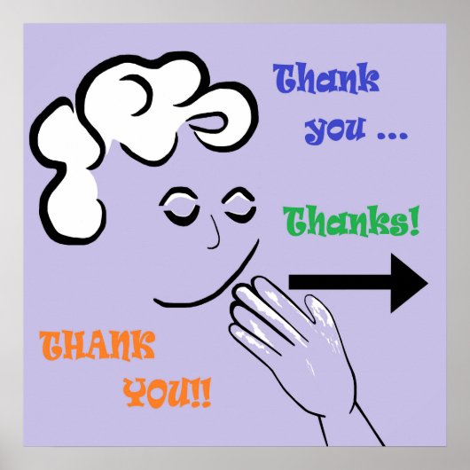 ASL Dank je! Poster (Voorkant)