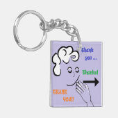 ASL Dank je! Sleutelhanger (Voorkant Links)