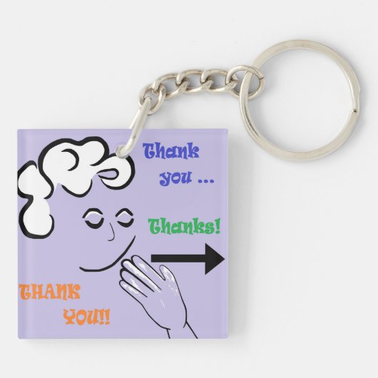 ASL Dank je! Sleutelhanger (Achterkant)