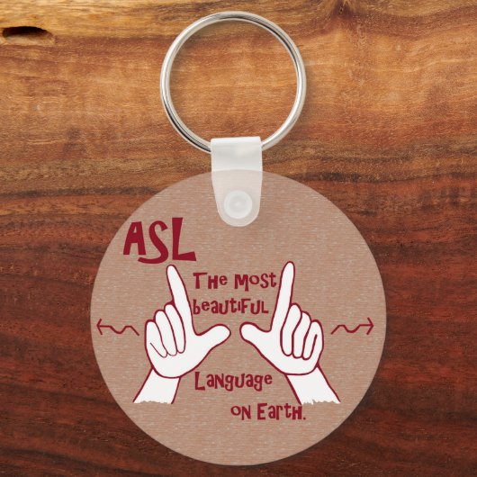 ASL De mooiste taal Sleutelhanger (Voorkant)