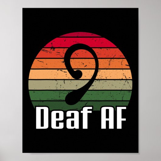 Asl Deaf Af Sign Language Deaf Awareness Poster (Voorkant)