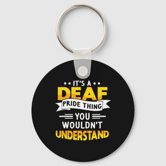 ASL Deaf Awareness Gehoorverlies en Gebarentaal Sleutelhanger (Voorkant)