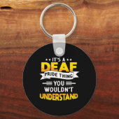 ASL Deaf Awareness Gehoorverlies en Gebarentaal Sleutelhanger (Voorkant)