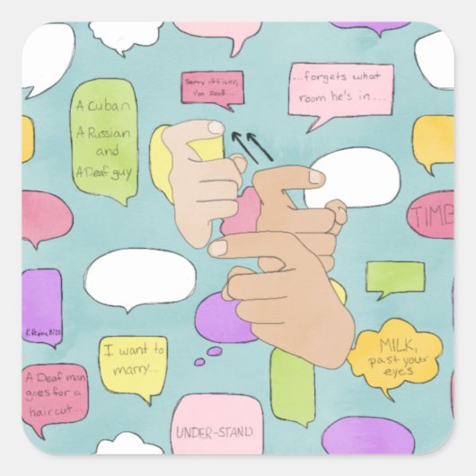 ASL Deaf Jokes Sticker (Voorkant)