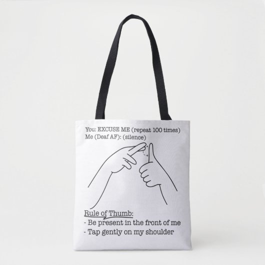 ASL Design - Regel van duim Tote Bag (Voorkant)