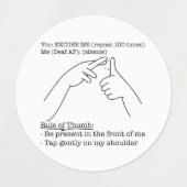 ASL Design - Rule of Thumb Labels (Design 1)
