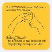 ASL Design - Rule of Thumb Vierkante Sticker (Voorkant)