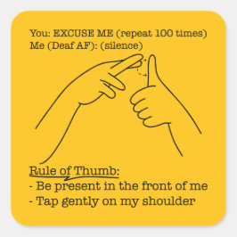 ASL Design - Rule of Thumb Vierkante Sticker