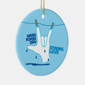 ASL Design - Wash, Rinse, and Dry Love ILY Keramisch Ornament (Rechts)