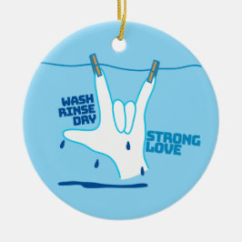 ASL Design - Wash, Rinse, and Dry Love ILY Keramisch Ornament