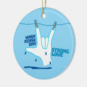ASL Design - Wash, Rinse, and Dry Love ILY Keramisch Ornament (Links)