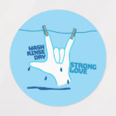 ASL Design - Wash, Rinse, and Dry Love ILY Labels (Design 2)