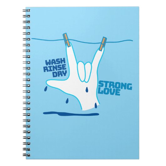 ASL Design - Wash, Rinse, and Dry Love ILY Notitieboek (Voorkant)