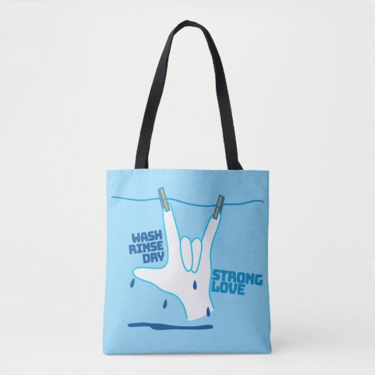 ASL Design - Wash, Rinse, and Dry Love ILY Tote Bag (Voorkant)