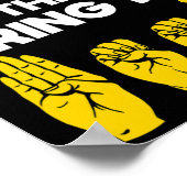 ASL Doof Bewustzijn Dove Cultuur en Gebarentaal Poster (Hoek)