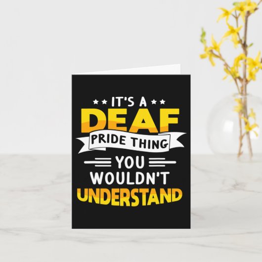 ASL Doof Bewustzijn Gehoorverlies en Gebarentaal Kaart (Gele Bloem)