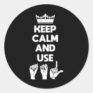 ASL dovenbewustzijn en gebarentaal 1 Ronde Sticker