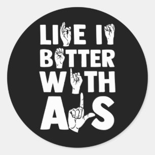 ASL dovenbewustzijn en gebarentaal 2 Ronde Sticker