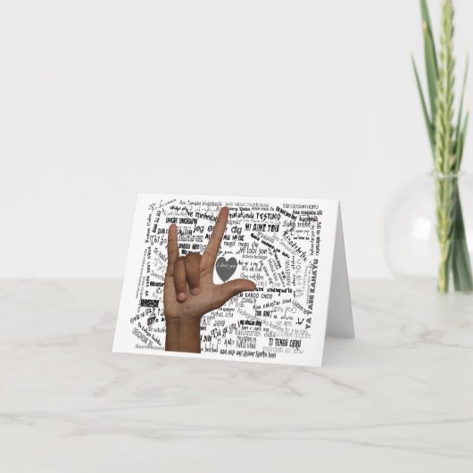 ASL en verschillende talen gezegde waar ik van hou Bedankkaart (Voorkant)