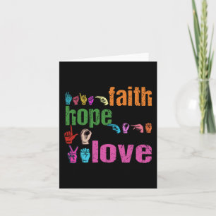 ASL Faith Hope Love American Sign Language Christi Kaart