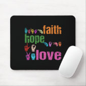 ASL Faith Hope Love American Sign Language Christi Muismat (Met muis)