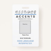 ASL Fingerspeld Professional ID Badge (Voorkant)