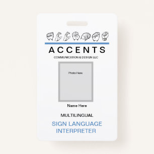 ASL Fingerspeld Professional ID Badge