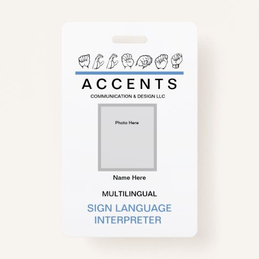 ASL Fingerspeld Professional ID Badge (Voorkant)