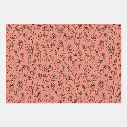 ASL Flower Hands Cadeaupapier (Voorkant 3)