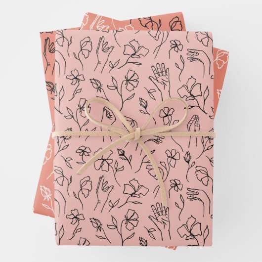 ASL Flower Hands Cadeaupapier (In situ)