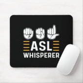 Asl fluisteraar. Asl bewustzijn hand gebarentaal D Muismat (Met muis)