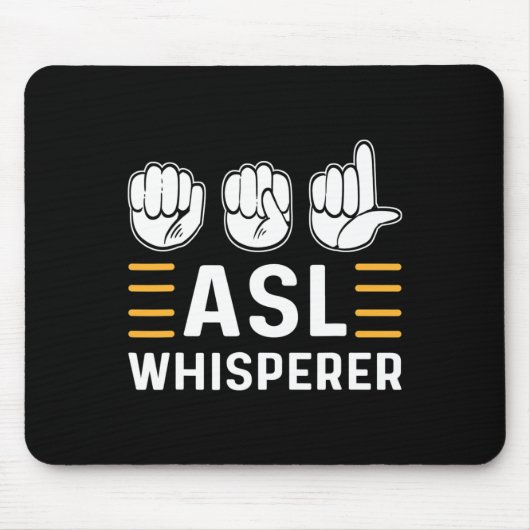 Asl fluisteraar. Asl bewustzijn hand gebarentaal D Muismat (Voorkant)
