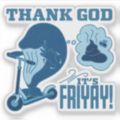 ASL Friday Design - Thank God It’s Friyay! Sticker (Voorkant)