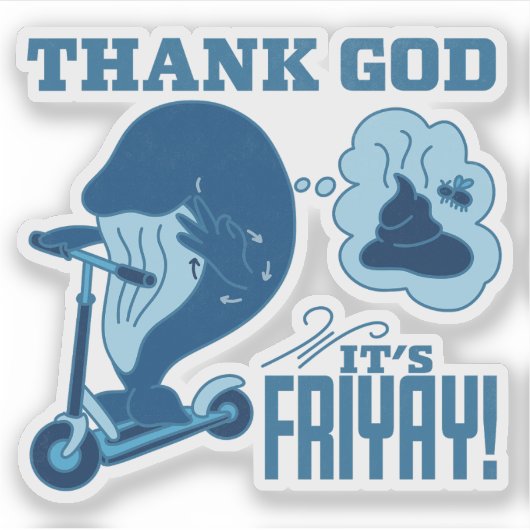 ASL Friday Design - Thank God It’s Friyay!  Sticker (Voorkant)