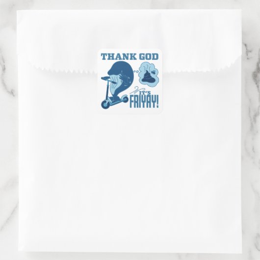 ASL Friday Design - Thank God It’s Friyay!  Vierkante Sticker (Tas)