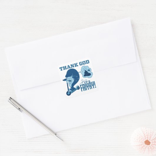 ASL Friday Design - Thank God It’s Friyay!  Vierkante Sticker (Envelop)