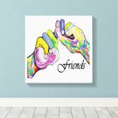 ASL Friends Canvas Afdruk (Insitu (Houten vloer))