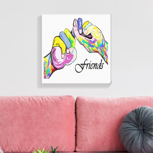 ASL Friends Canvas Afdruk (Insitu (Woonkamer))