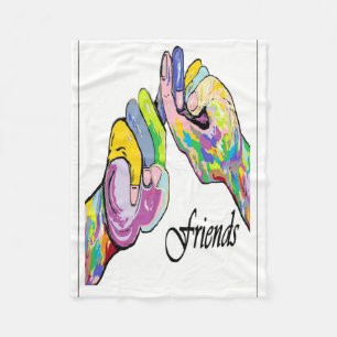 ASL Friends Fleece Deken