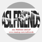 ASL FRIENDS-GROEP RONDE STICKER (Voorkant)