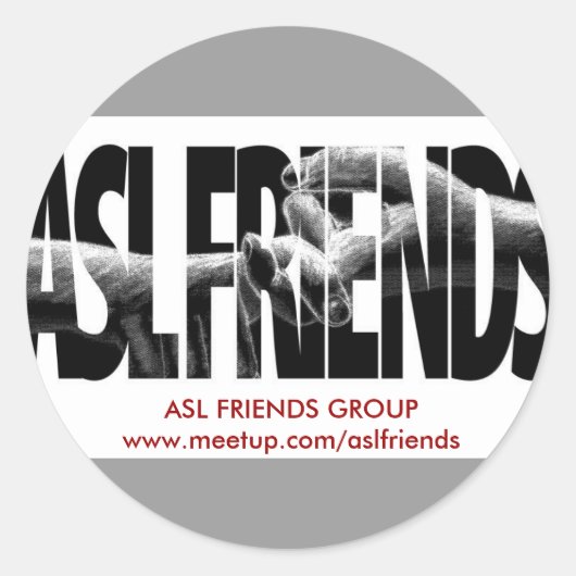 ASL FRIENDS-GROEP RONDE STICKER (Voorkant)