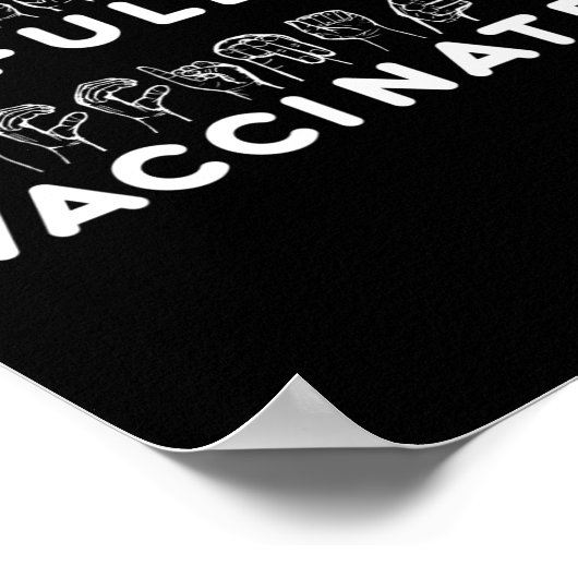 Asl Fully Vaccinated Hand Sign Language  Poster (Hoek)