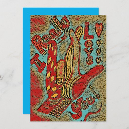 ASL Funky Ik hou echt van je Feestdagenkaart (Voorkant / Achterkant)