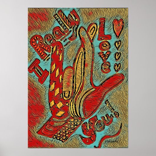 ASL Funky Ik hou echt van je Poster (Voorkant)