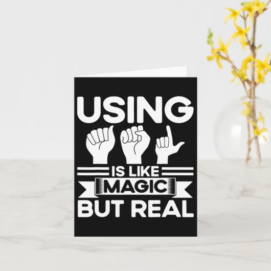 ASL Gebarentaal Asl als magie, maar echt doof Kaart (Gele Bloem)