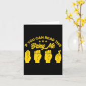 ASL Gebarentaal Breng me Beer Deaf 1 Kaart (Gele Bloem)