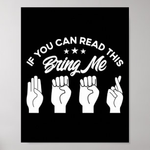 Asl Gebarentaal Breng Me Bier Dove Poster