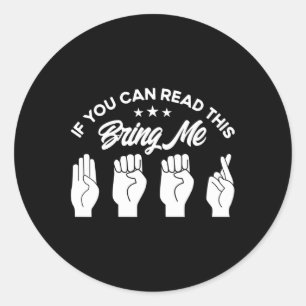 Asl Gebarentaal Breng Me Bier Dove Ronde Sticker