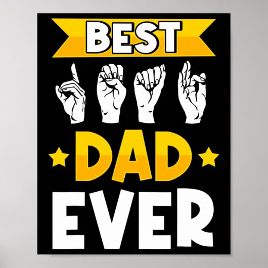 ASL Gebarentaal Doof Bewustzijn en Dove Vader Poster (Voorkant)