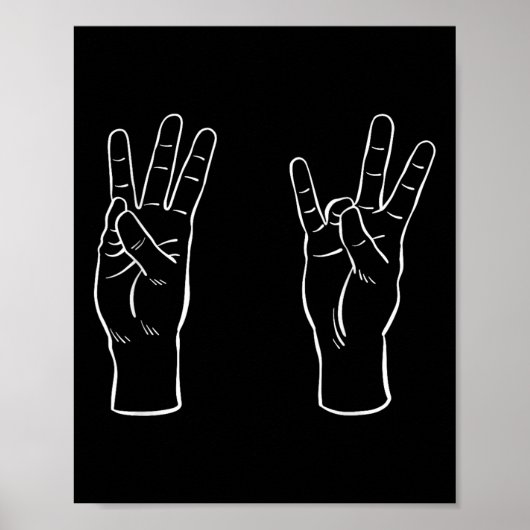 Asl Gebarentaal Grappig 67 Meme Virale Handgebaren Poster (Voorkant)